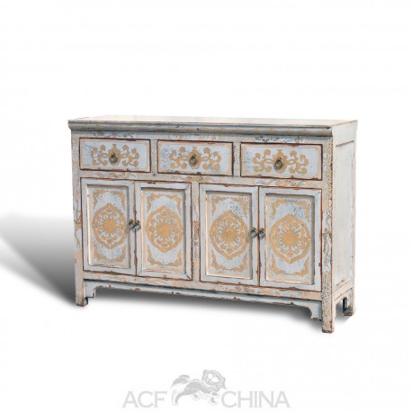 "Touch of exotic" painted buffet sideboard