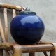 Round cobalt blue jars with lids