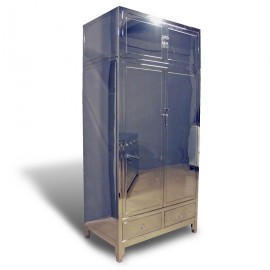 Contemporary asian stainless steel armoire