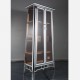 Contemporary asian stainless steel chrome and glass cabinet