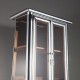 Contemporary asian stainless steel chrome and glass cabinet
