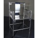 Contemporary asian stainless steel chrome armchair