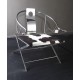Contemporary asian ming style stainless steel chrome armchair