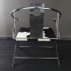 Contemporary asian ming style stainless steel chrome armchair