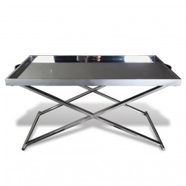 stainless steel chrome cocktail table with stand