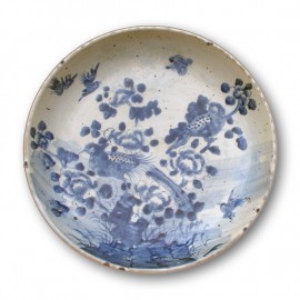 Large size Chinese blue and white round porcelain dish