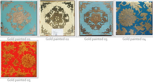 hand painted gold trimmed finishes